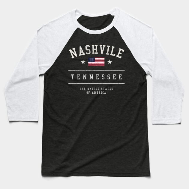 Nashville Tennessee USA Vintage Baseball T-Shirt by Designkix